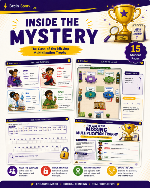Multiplication Math Mystery Activity | Grades 3–4 | Missing Trophy Detective Case