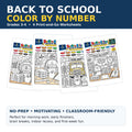 Back to School Color by Number Worksheets for Grades 3-4 by BrainSpark Lab