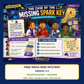 BrainSpark Lab free Missing Spark Key math mystery cover for Grades 3-4
