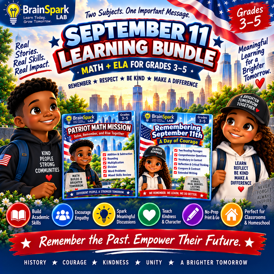 September 11 Learning Bundle | Math + ELA | Grades 3–5